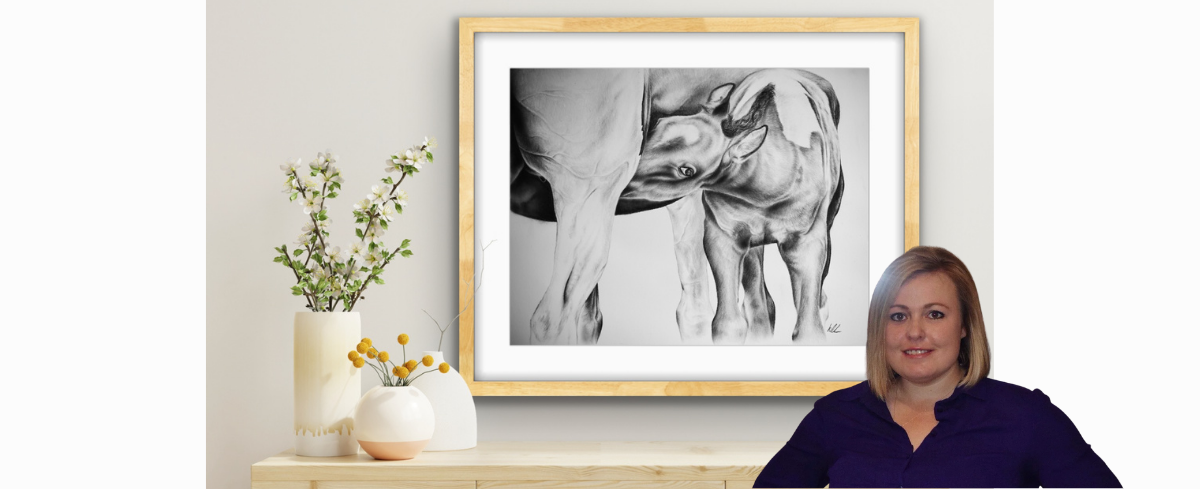 artist kay davidson standing in front of an artwork