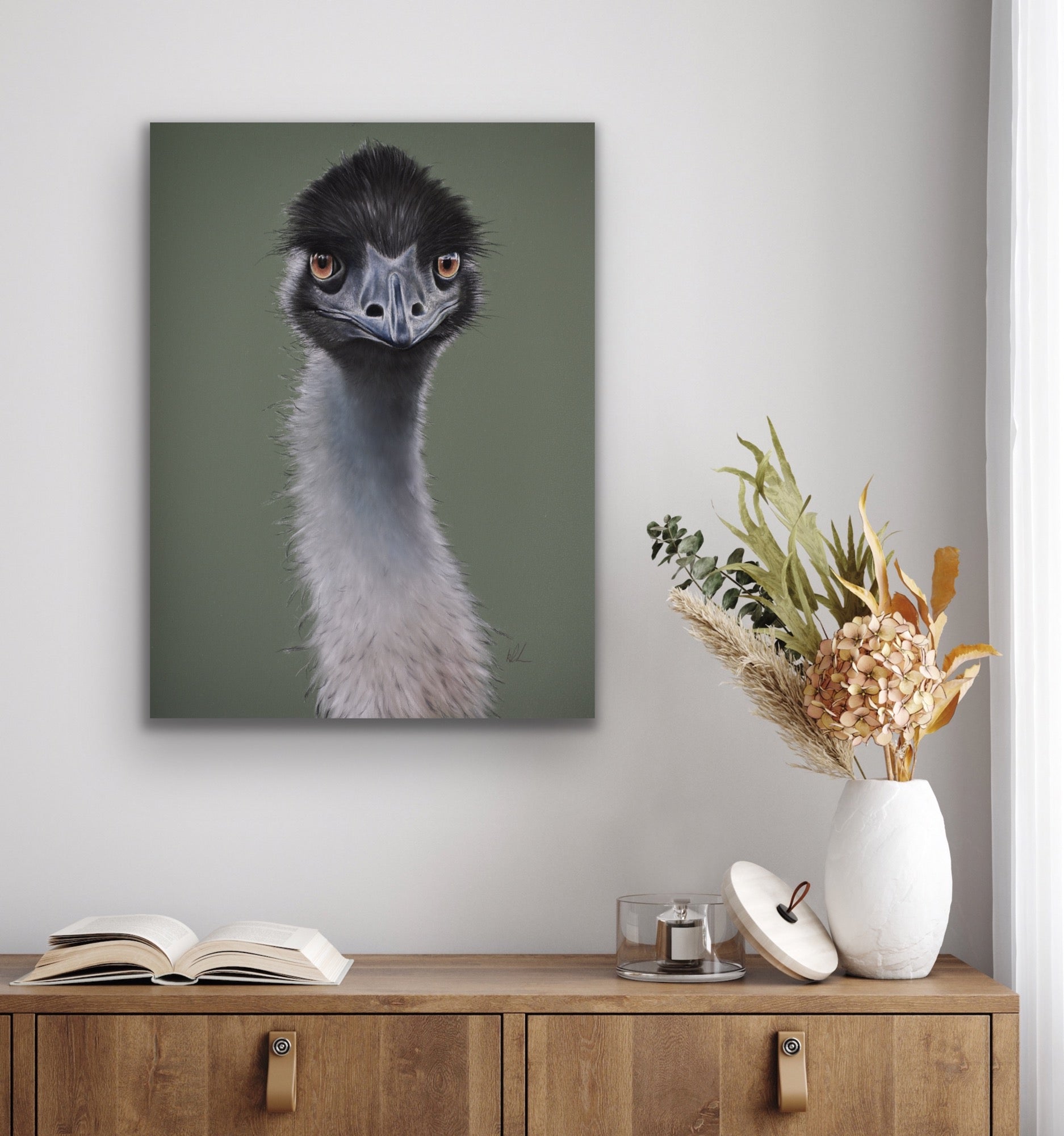 ed stretched canvas print hanging on wall